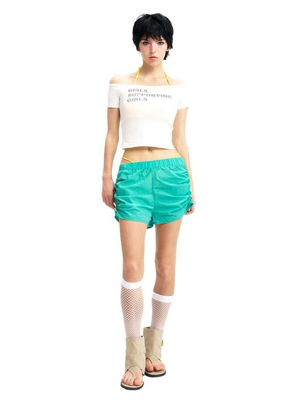 NextPassport MOF Multicolor Quick Dry Breathable Lightweight Women's Nylon Blend Athletic Shorts