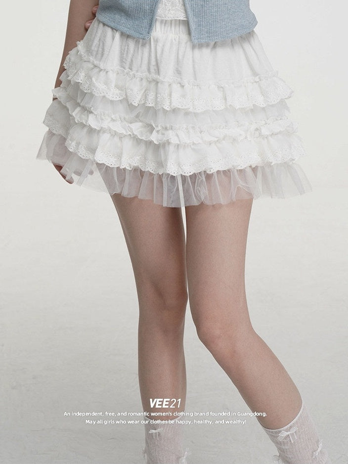 VEEMIX_Ivory_Lace_Tulle_Cake_Women's_Cotton_Nylon_Blend_Tiered_Skirts_1021929225938_MISSTT