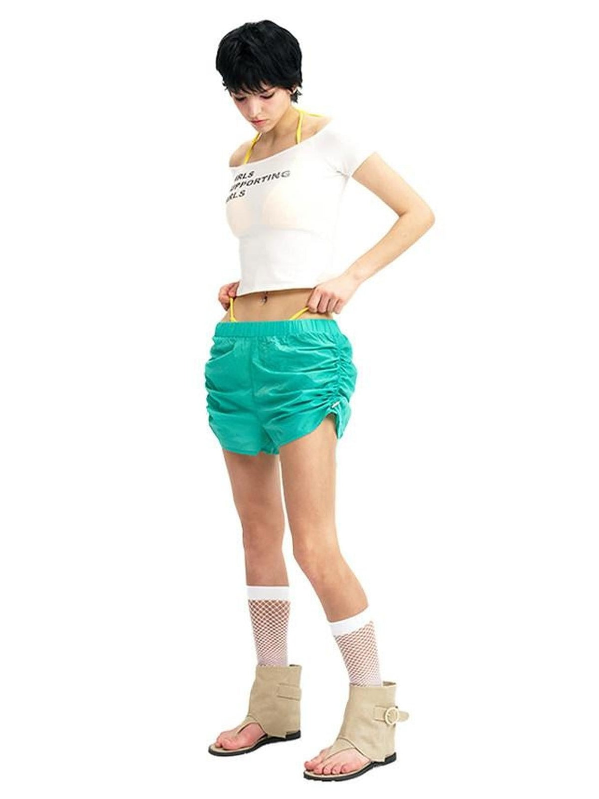 NextPassport MOF Multicolor Quick Dry Breathable Lightweight Women's Nylon Blend Athletic Shorts