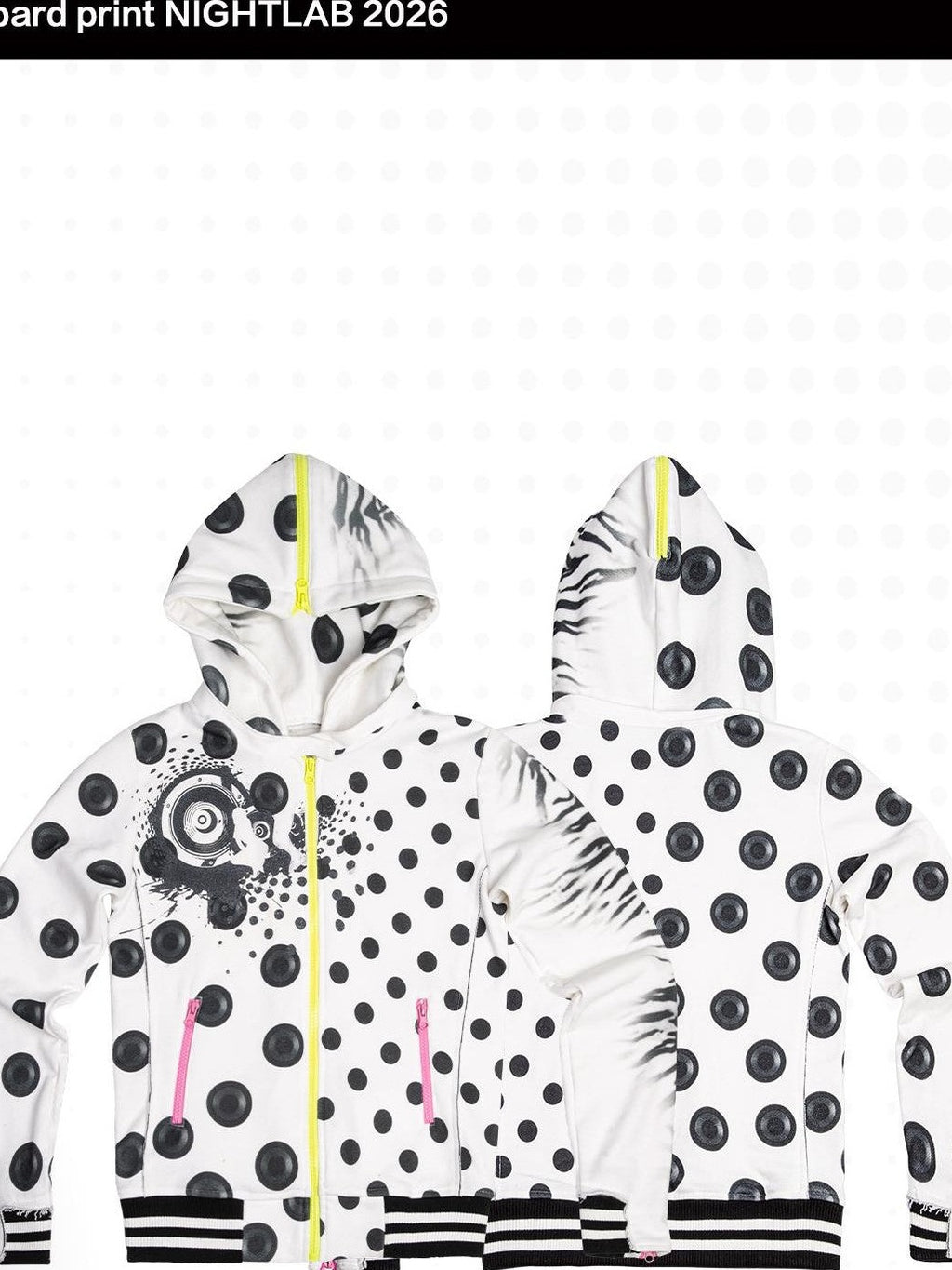 Night Lab Polka Dot Color Block Glitter Fleece Lined Women's Knit Zip-up Hoodies