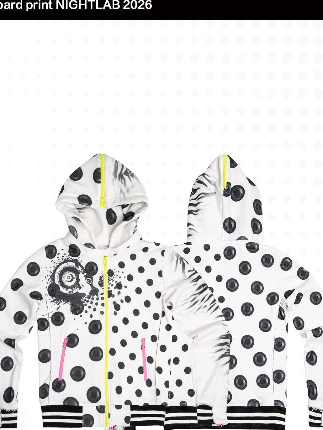Night Lab Polka Dot Color Block Glitter Fleece Lined Women's Knit Zip-up Hoodies