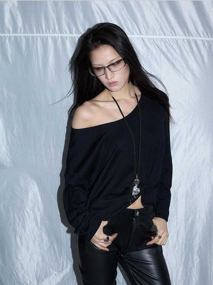 Fanptntox Black Low Waist Slim Straight Designed Waist Zipper Fly Women's Pu Leather Pants