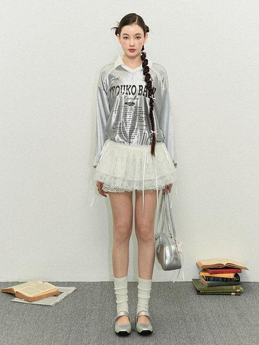 Kyouko Baby Silver American Vintage Oversized Jersey Slimming Women's Long Sleeve T-shirts