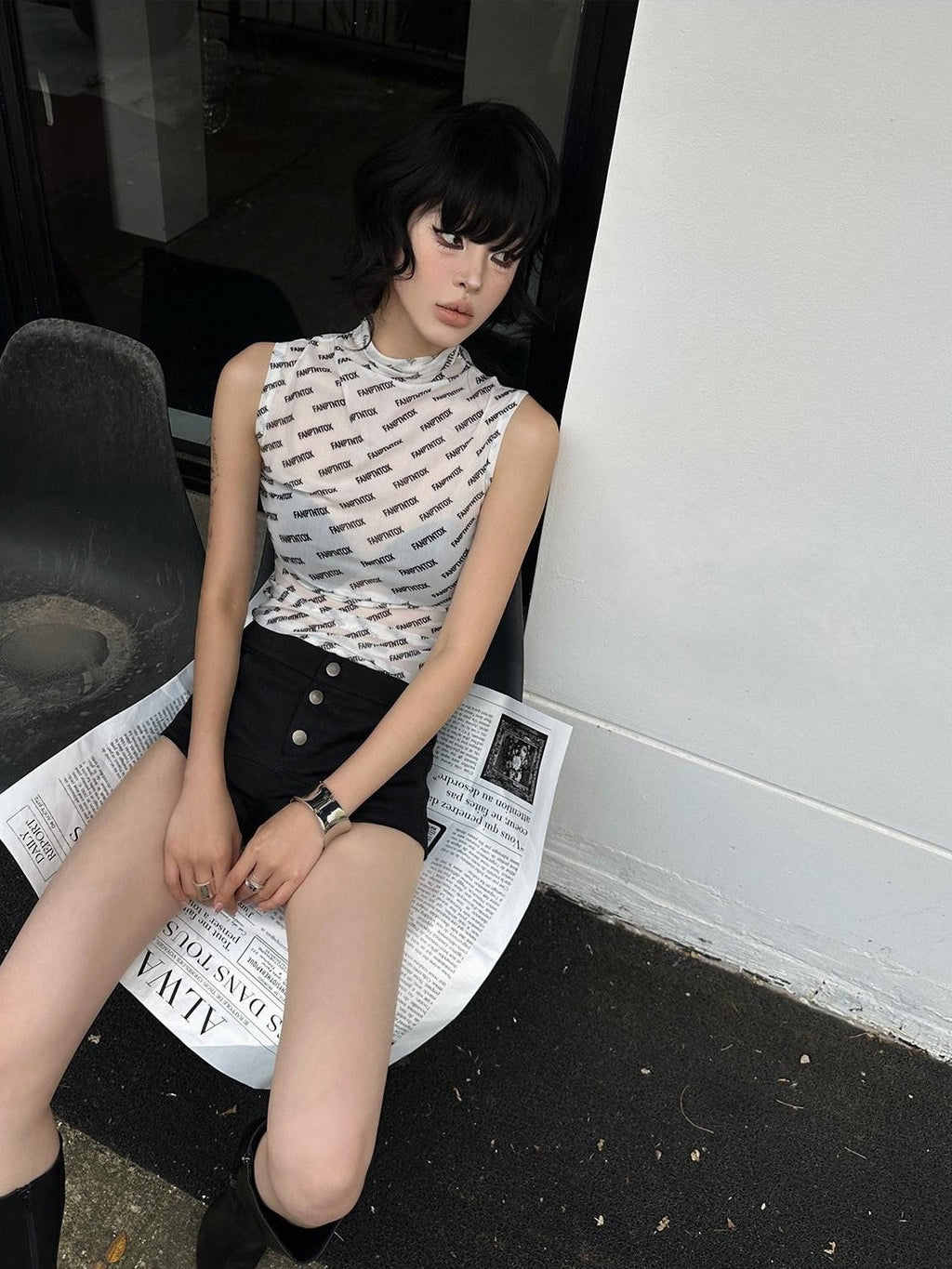 Fanptntox American Street Low Rise Slim Straight Women's Other Fabric Hot Pants