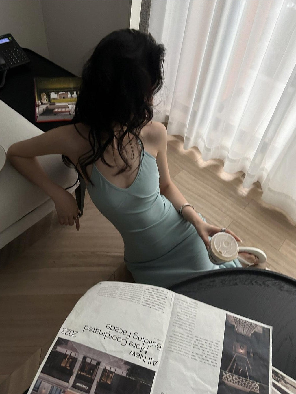 Fanptntox V-neck Strappy Solid Cinched Waist Hip Hugging Women's Bodycon Maxi Dresses