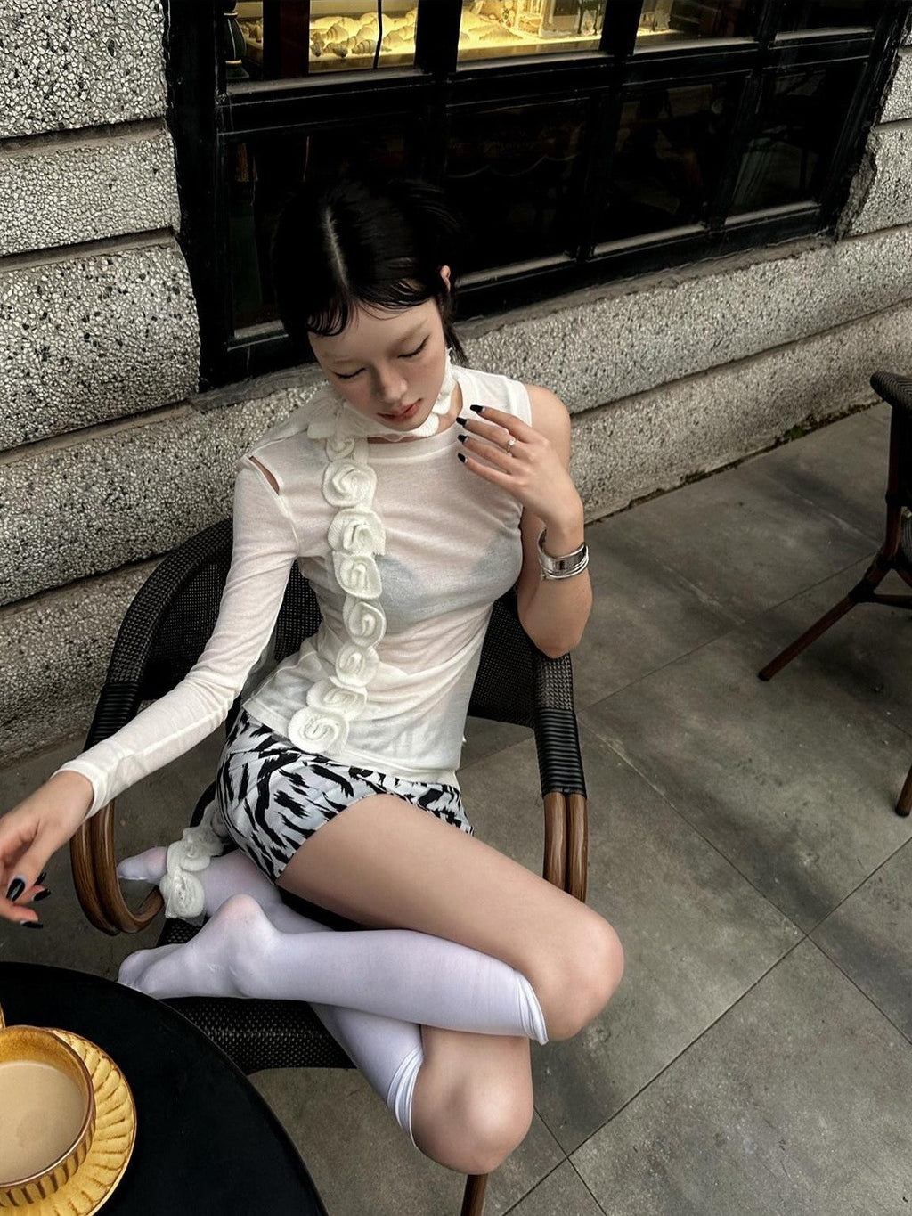 Fanptntox Zebra Print Slimming High Waist Hip Hugging Women's Mini Skirts