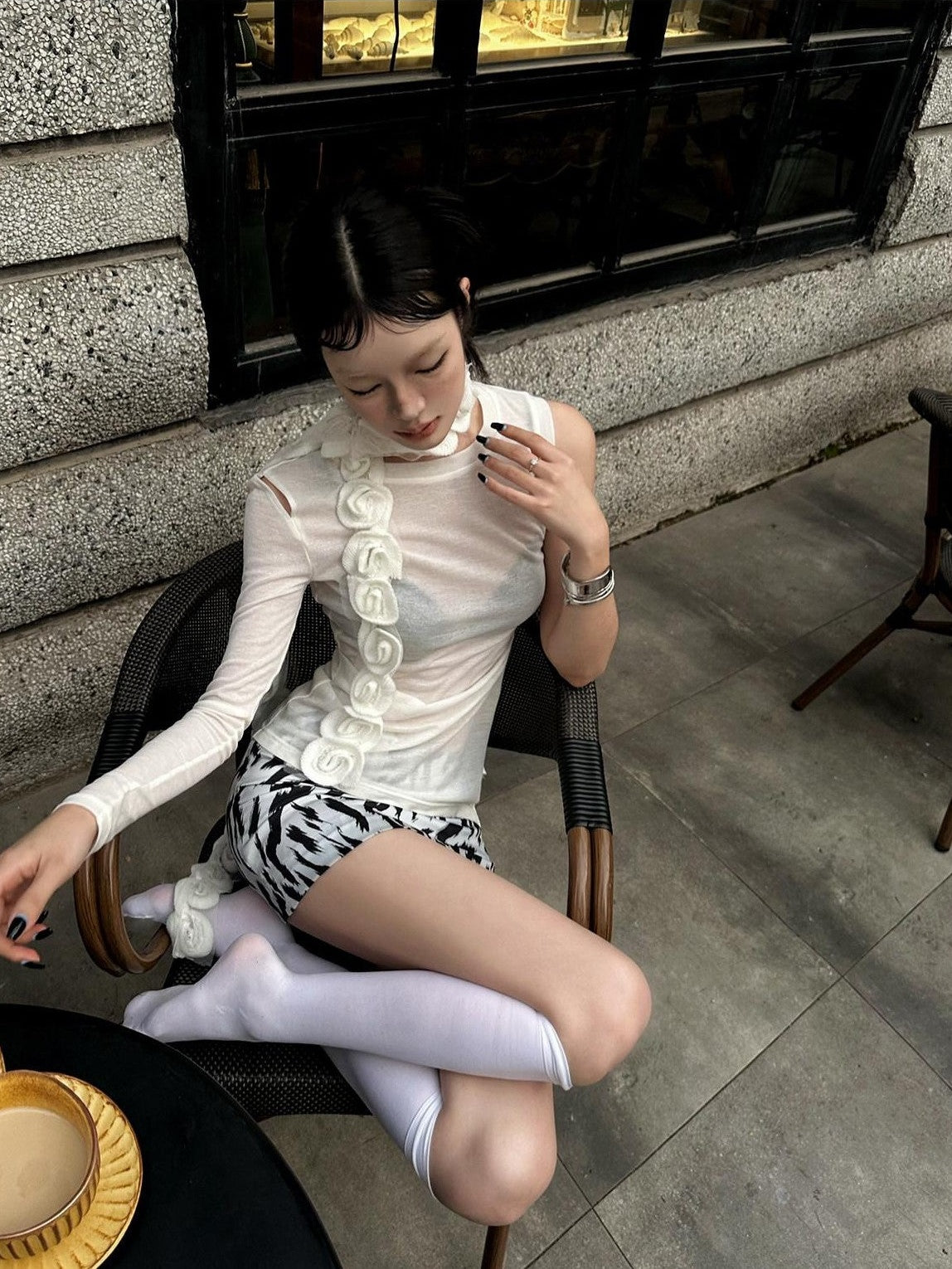 Fanptntox Zebra Print Slimming High Waist Hip Hugging Women's Mini Skirts