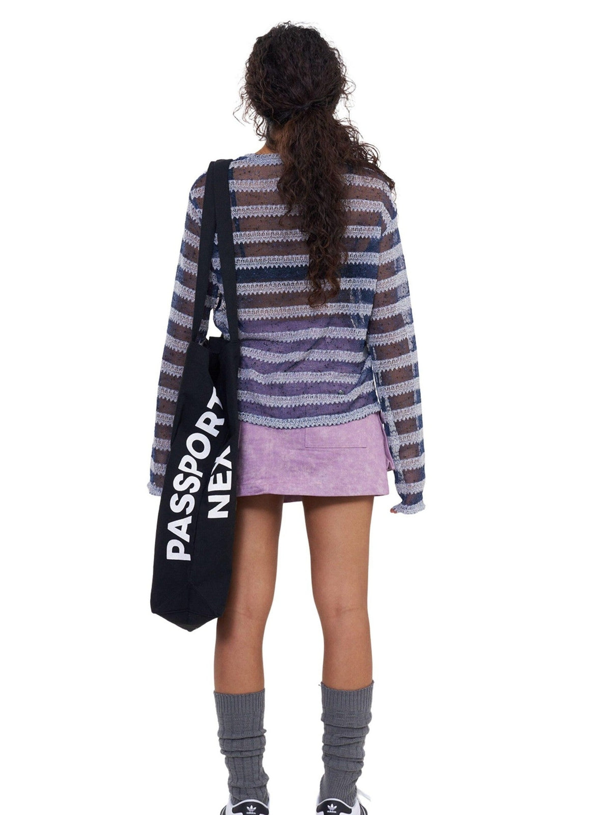NextPassport MOF Purple Pleated Double Waistband Pockets Mid Waist Women's Cotton Mini Skirts