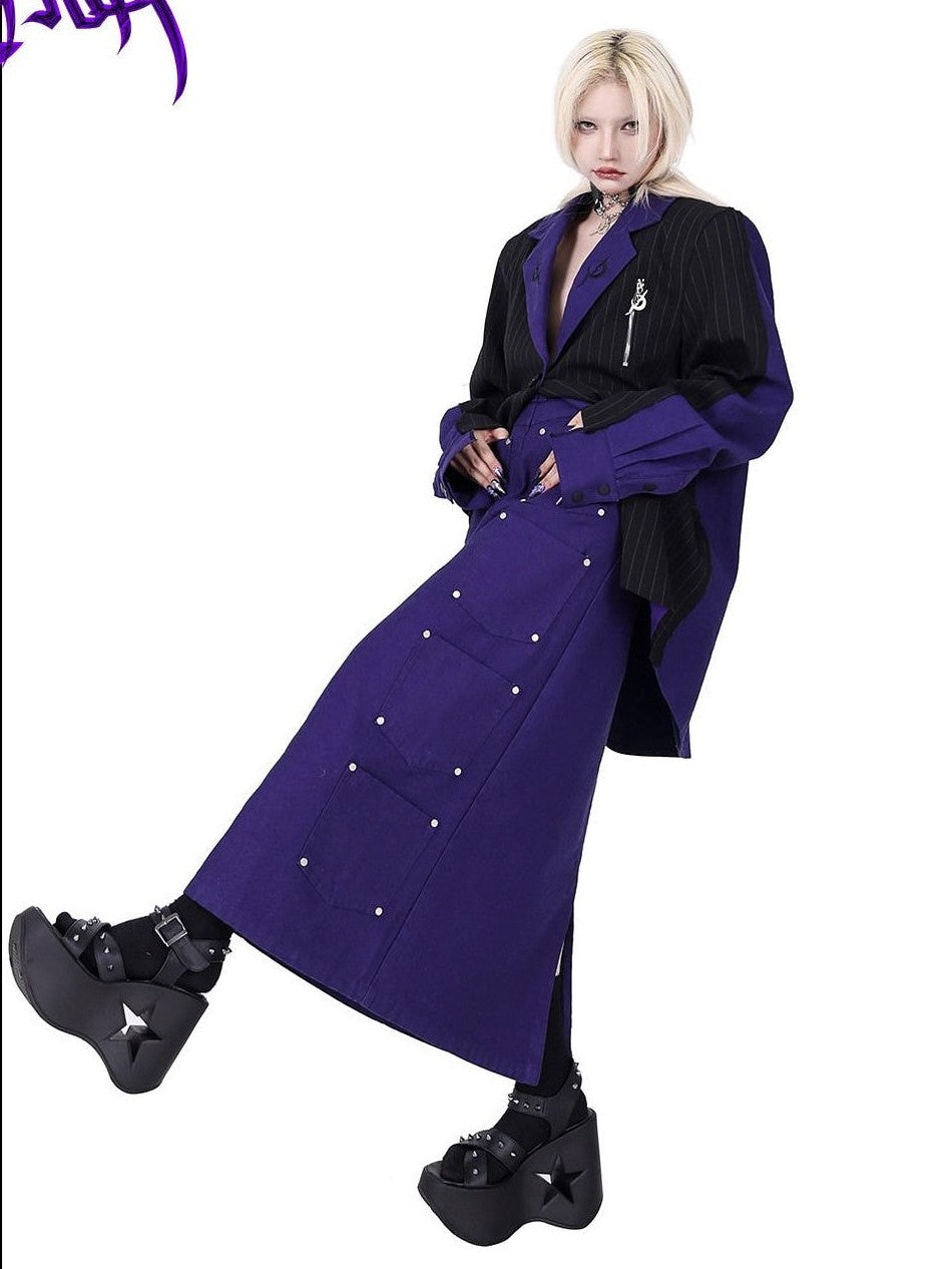 PINKSPINK Dreamy Purple Patchwork Embroidered Sculpted Women's Polyester Blazers