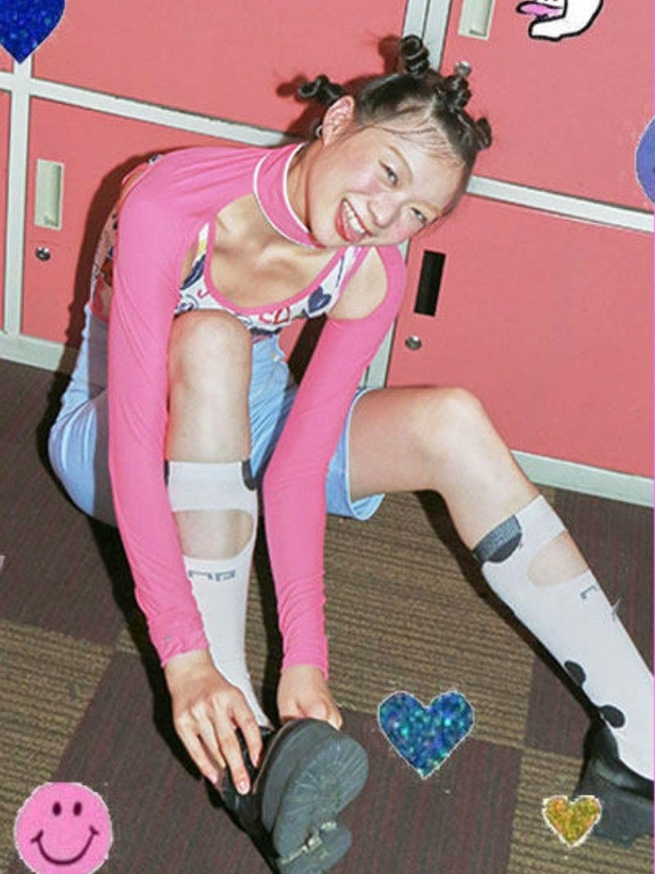 NextPassport MOF Sporty Colorblock Unique Design Women's Cotton Knit Crew Socks