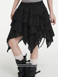 VEEMIX_Black_Asymmetrical_Layered_Patchwork_Pleated_Women's_Cotton_Blend_Mini_Skirts_1022012745433_MISSTT