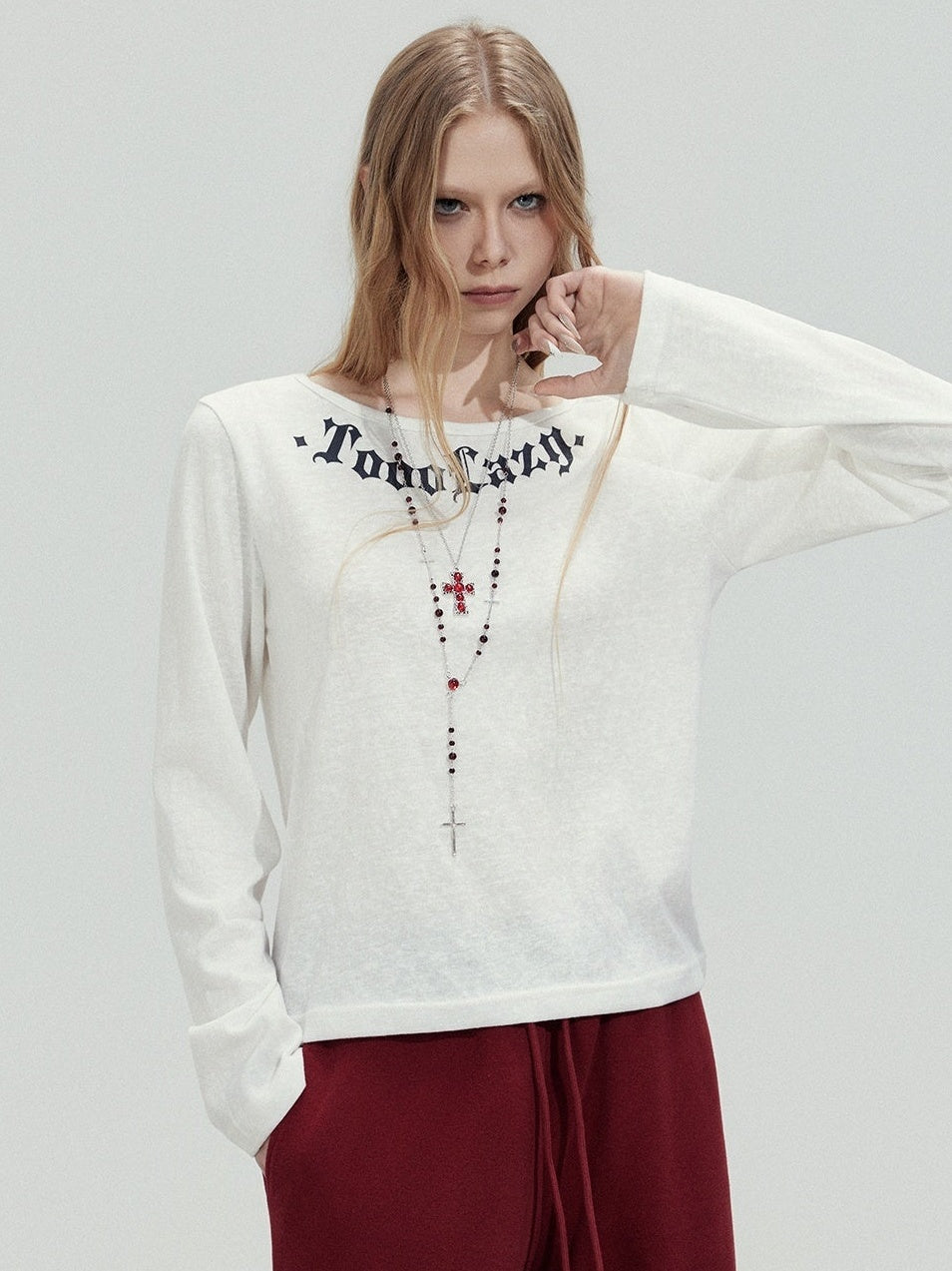 TOOOLAZY_White_Letter_Print_Crew_Neck_Women's_Cotton_Long_Sleeve_T-shirts_1020544298647_MISSTT