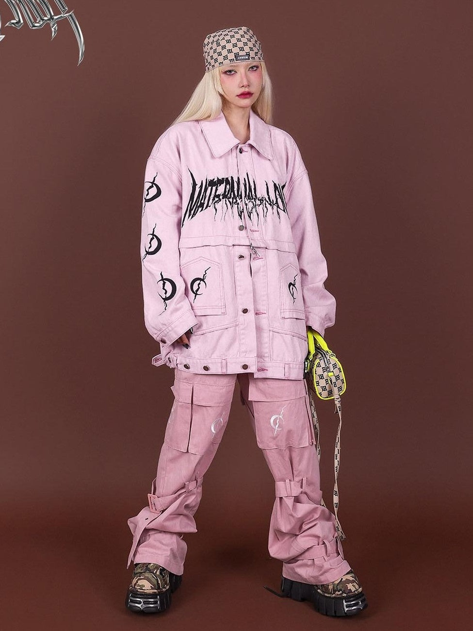 PINKSPINK Reconstructed Deconstructed Embroidered Polo Women's Cotton Matching Skirt Sets