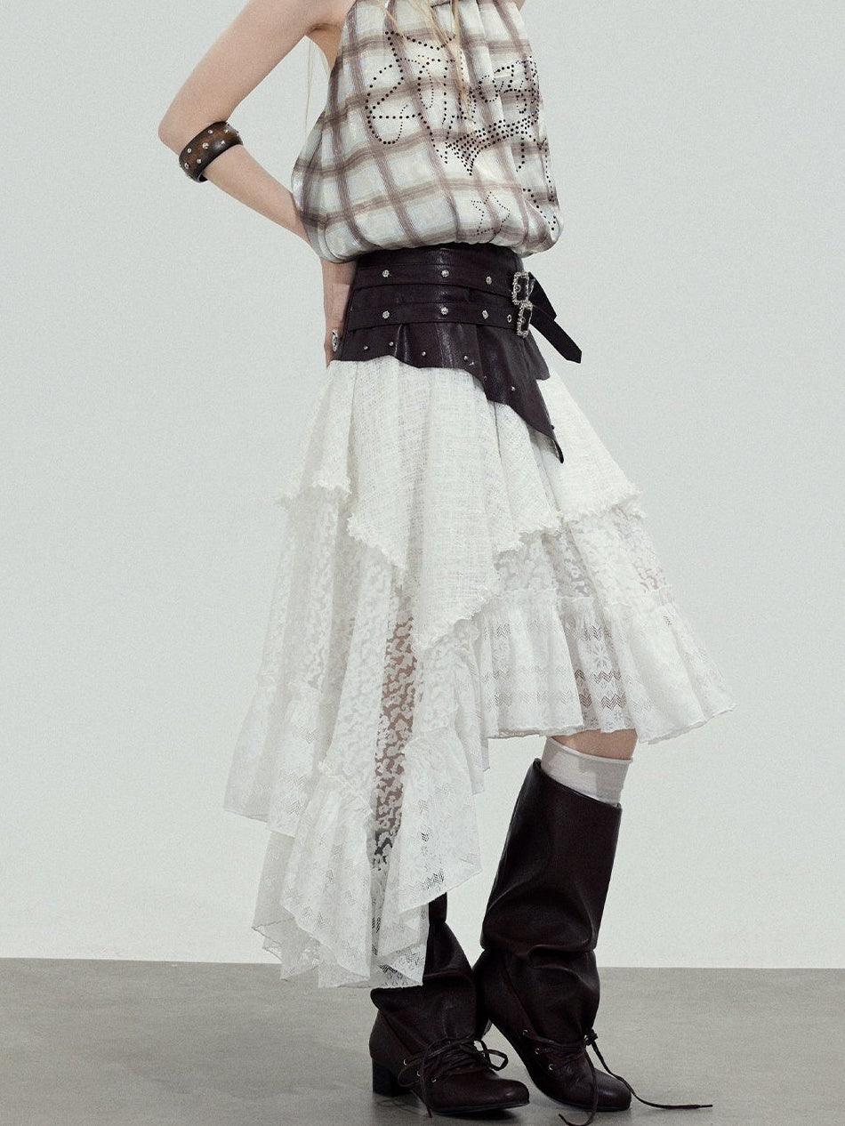 TOOOLAZY_White_Leather_Splice_Lace_Irregular_Hem_Women's_Polyester_Maxi_Skirts_1021116126263_MISSTT