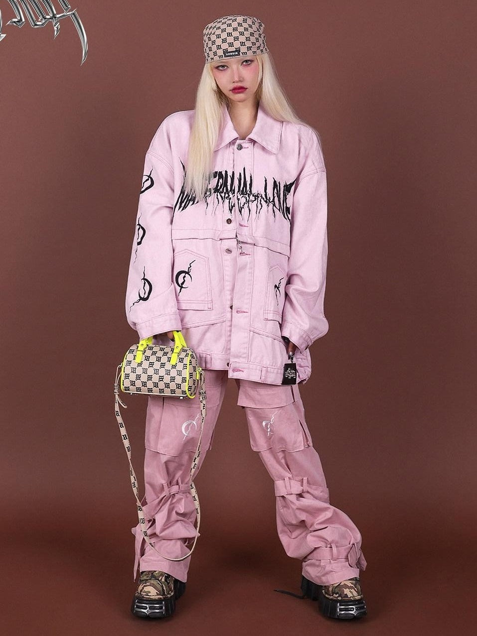 PINKSPINK Reconstructed Deconstructed Embroidered Polo Women's Cotton Matching Skirt Sets