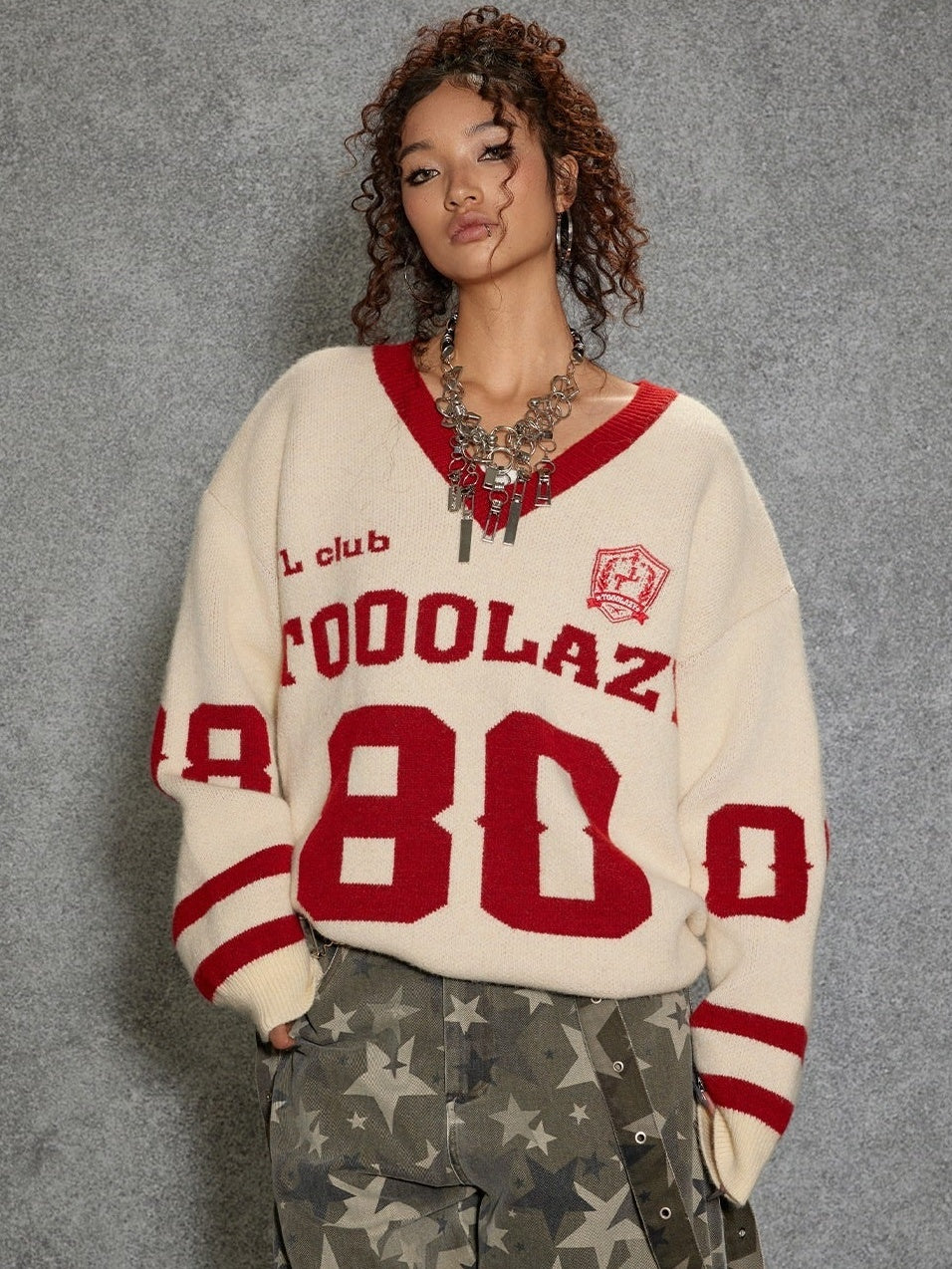 TOOOLAZY_V-neck_Striped_Knit_Long_Sleeve_Jersey_Women's_Nylon_Polyester_Blend_Sweaters_986581021548_MISSTT
