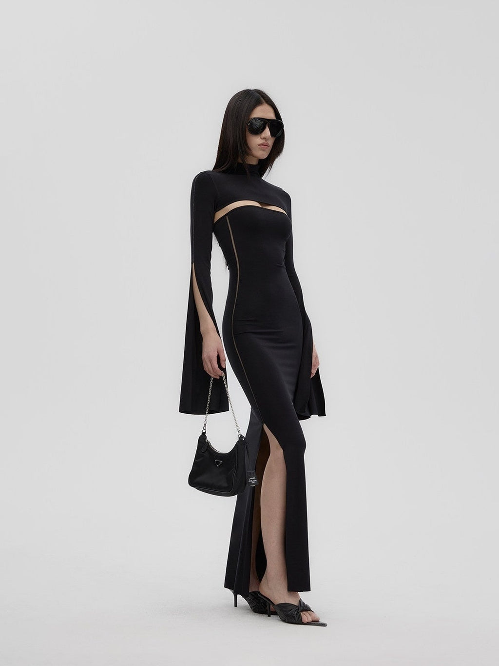 Fanptntox_Black_Sheer_Mesh_Panel_Slim_Fit_Women's_Lyocell_Knit_Strapless_Maxi_Dresses_943305023526_MISSTT
