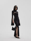 Fanptntox_Black_Sheer_Mesh_Panel_Slim_Fit_Women's_Lyocell_Knit_Strapless_Maxi_Dresses_943305023526_MISSTT