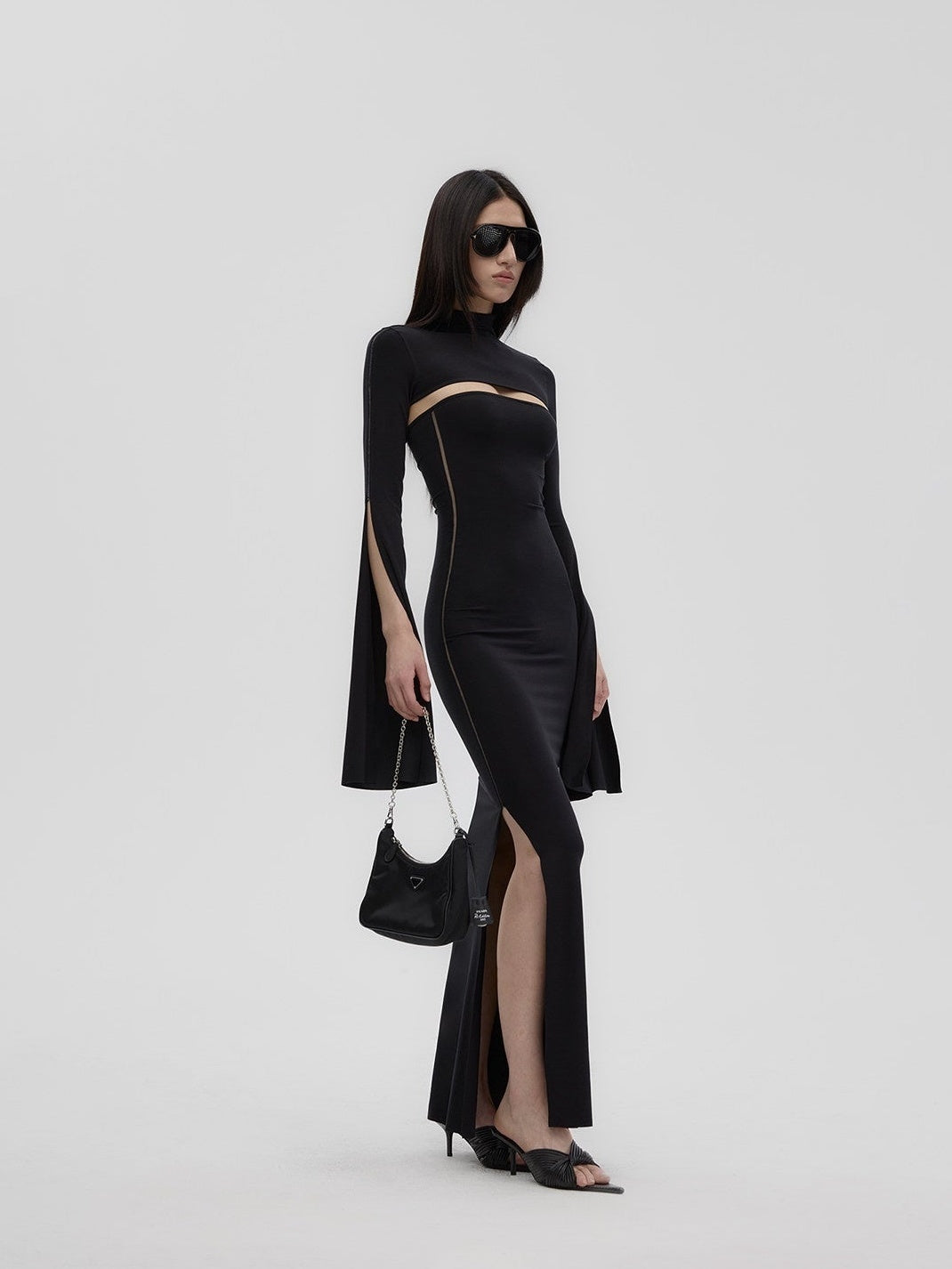 Fanptntox_Black_Sheer_Mesh_Panel_Slim_Fit_Women's_Lyocell_Knit_Strapless_Maxi_Dresses_943305023526_MISSTT