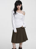 VEEMIX_Gray_Pressed_Pleats_Tie_Detail_A_Line_Women's_Cotton_Blend_Pleated_Skirts_982804352472_MISSTT