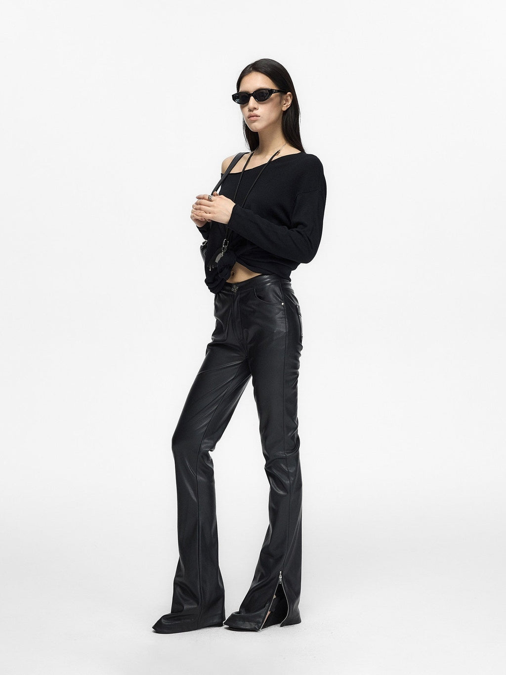 Fanptntox_Black_Low_Waist_Slim_Straight_Designed_Waist_Zipper_Fly_Women's_Pu_Leather_Pants_960825880460_MISSTT