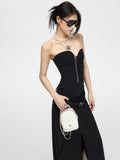 Fanptntox_Black_Fishbone_Boning_Waist_Cinch_Slimming_Backless_Women's_Polyester_Tube_Tops_950630098944_MISSTT