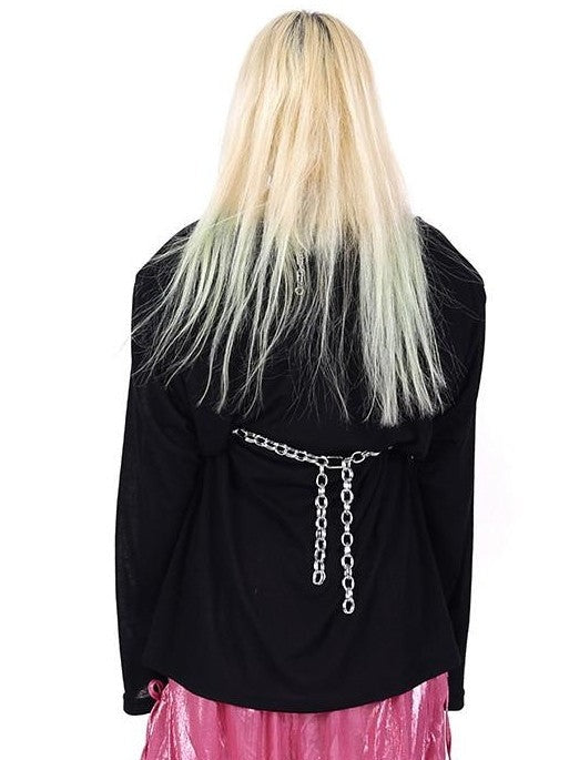 PINKSPINK Silver Studded 3d Bow Embroidered Cutout Asymmetric Tie Back Women's Halter Tops