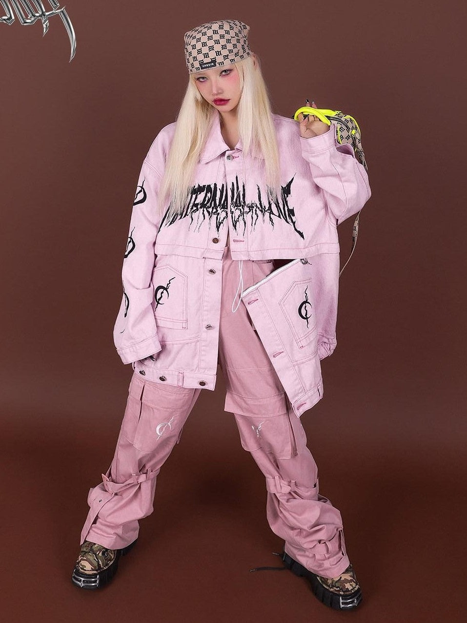 PINKSPINK Reconstructed Deconstructed Embroidered Polo Women's Cotton Matching Skirt Sets