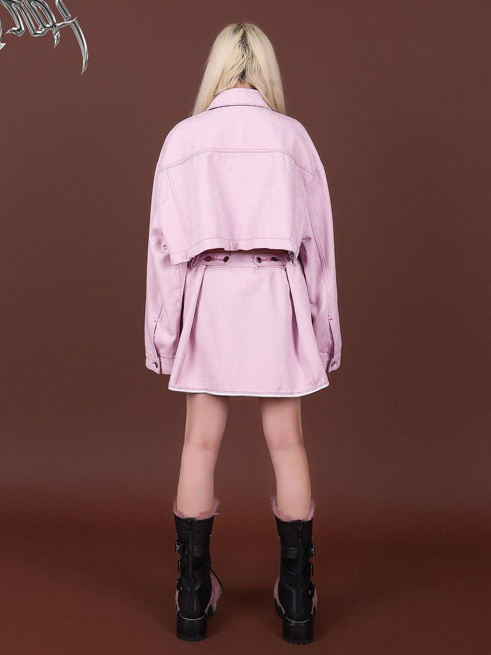 PINKSPINK Reconstructed Deconstructed Embroidered Polo Women's Cotton Matching Skirt Sets