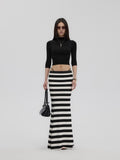 Fanptntox_Black_White_Striped_Jacquard_Knit_Women's_Polyester_Bodycon_Skirts_931717645639_MISSTT