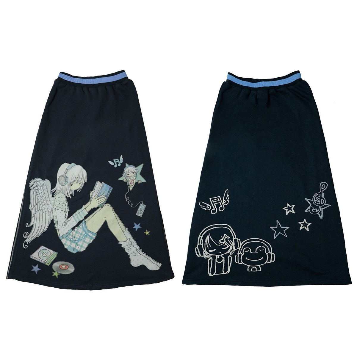 Hashtag_DDD_Navy_Angel_Reversible_A_Line_Zipper_Women's_Cotton_Midi_Skirts_986326073118_MISSTT