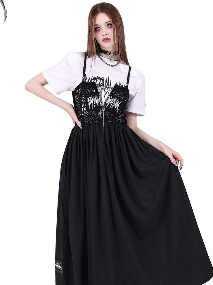 PINKSPINK Black White Logo Print Retro Shoulder Pad Loose Women's Short Sleeve T-shirts