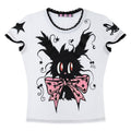 CFIERCE_Slim_Casual_Linen_Cropped_Printed_Butterfly_Bow_Animal_Print_Women_Pullover_MISSTT