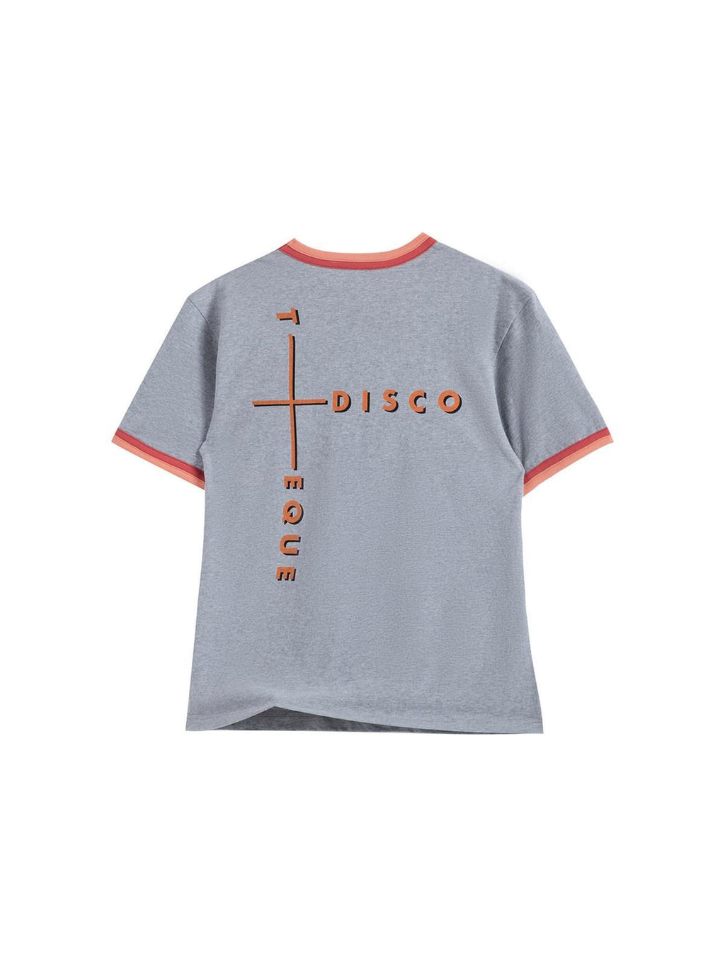 EMOBROTHER Breathable Cotton Printed Letter Slim Fit Long Unisex Grey Short Sleeve T-Shirts