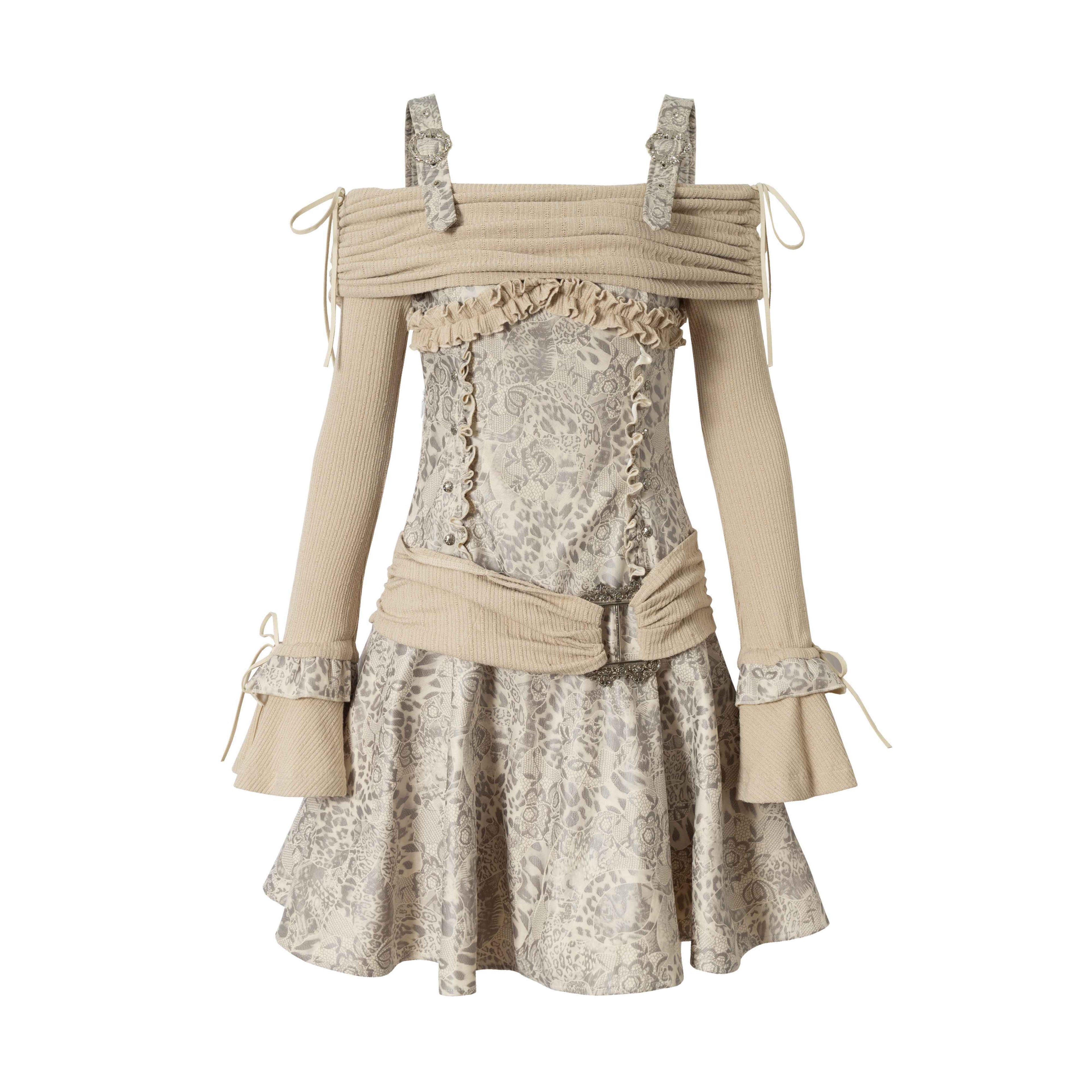 NO_ROMANCE_Soft_Knit_Longsleeve_Punk_A_Line_Slim_Women_Khaki_Slip_Midi_Dresses_MISSTT