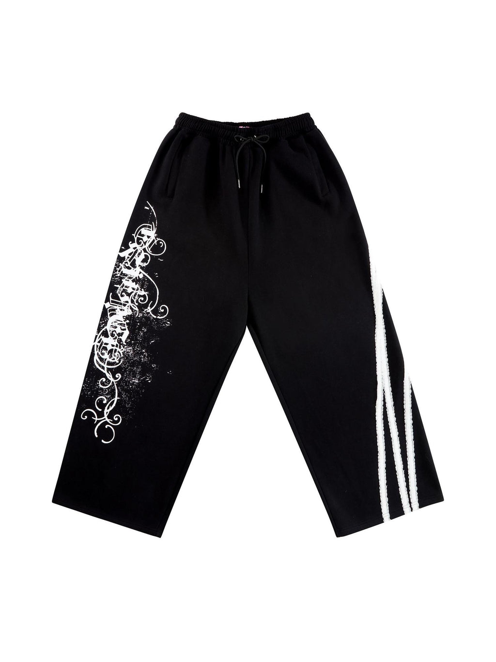 CFIERCE Asymmetric High Waist Durable Loose Fit Street Straight Leg Black Cotton Blend