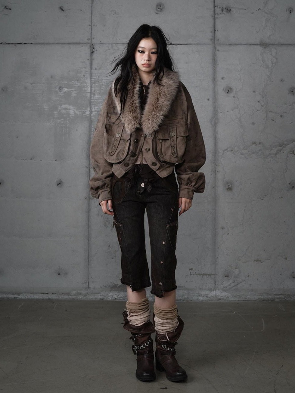 NO ROMANCE Vintage Oversized Plaid Lapel Button Front Long Sleeve Women Casual Jackets