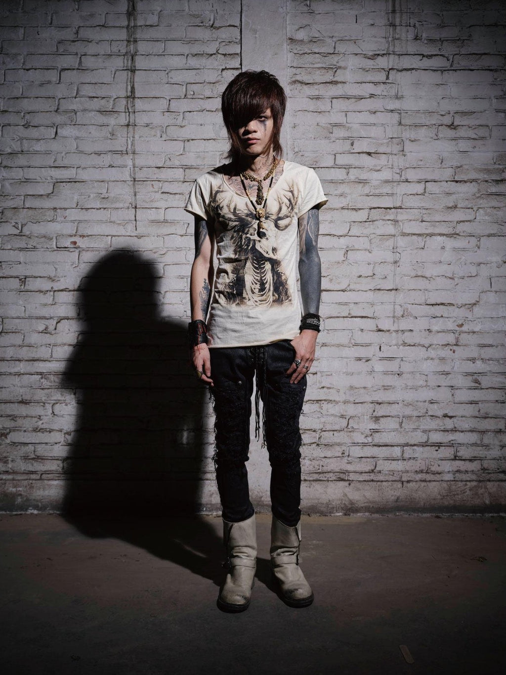 The space between Us Wilderness Skull Slim Fit Rock Women's Cotton Short Sleeve T-shirts