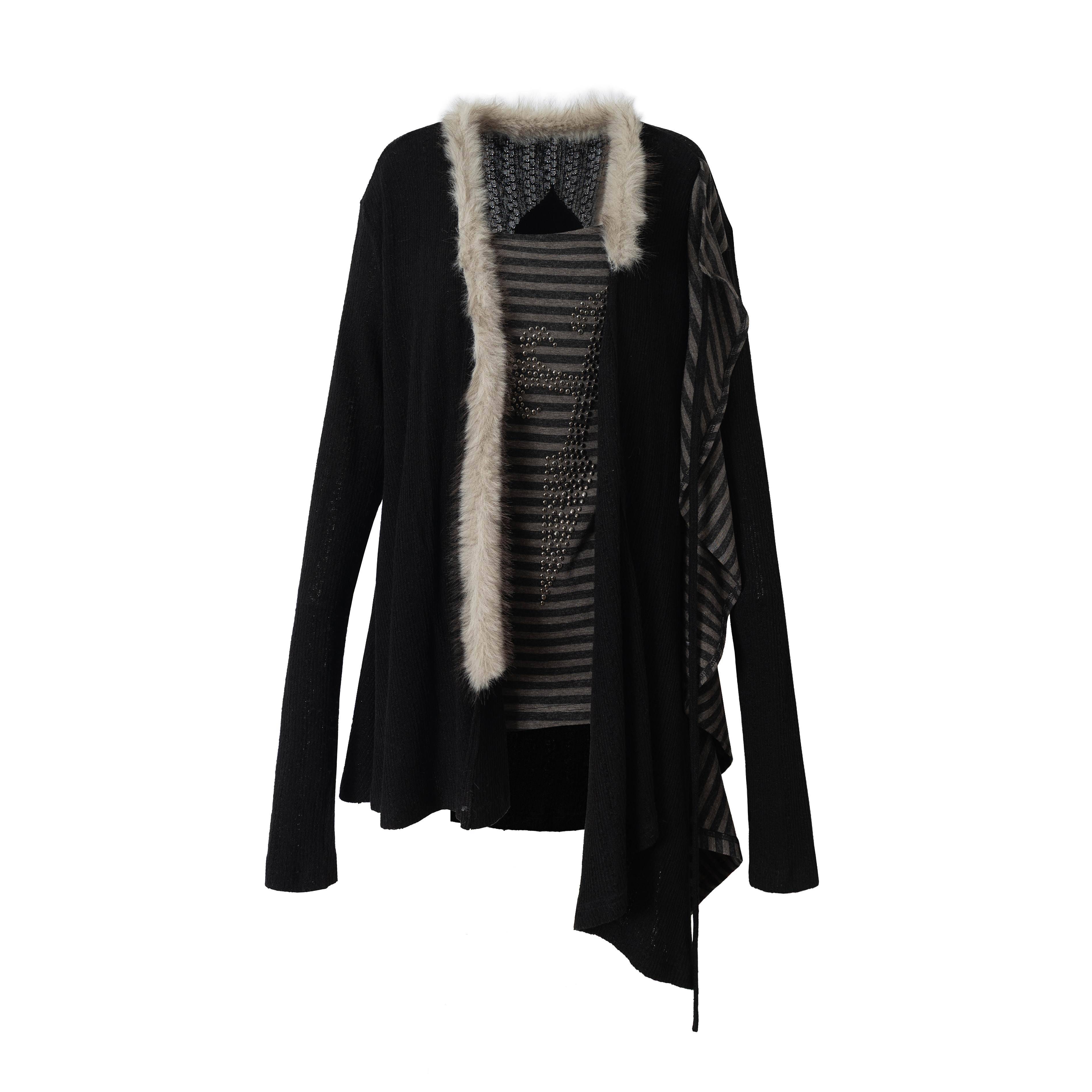 NO_ROMANCE_Cozy_Soft_V-neck_Vintage_Loose_Striped_For_Women_Knitwear_Cardigans_MISSTT