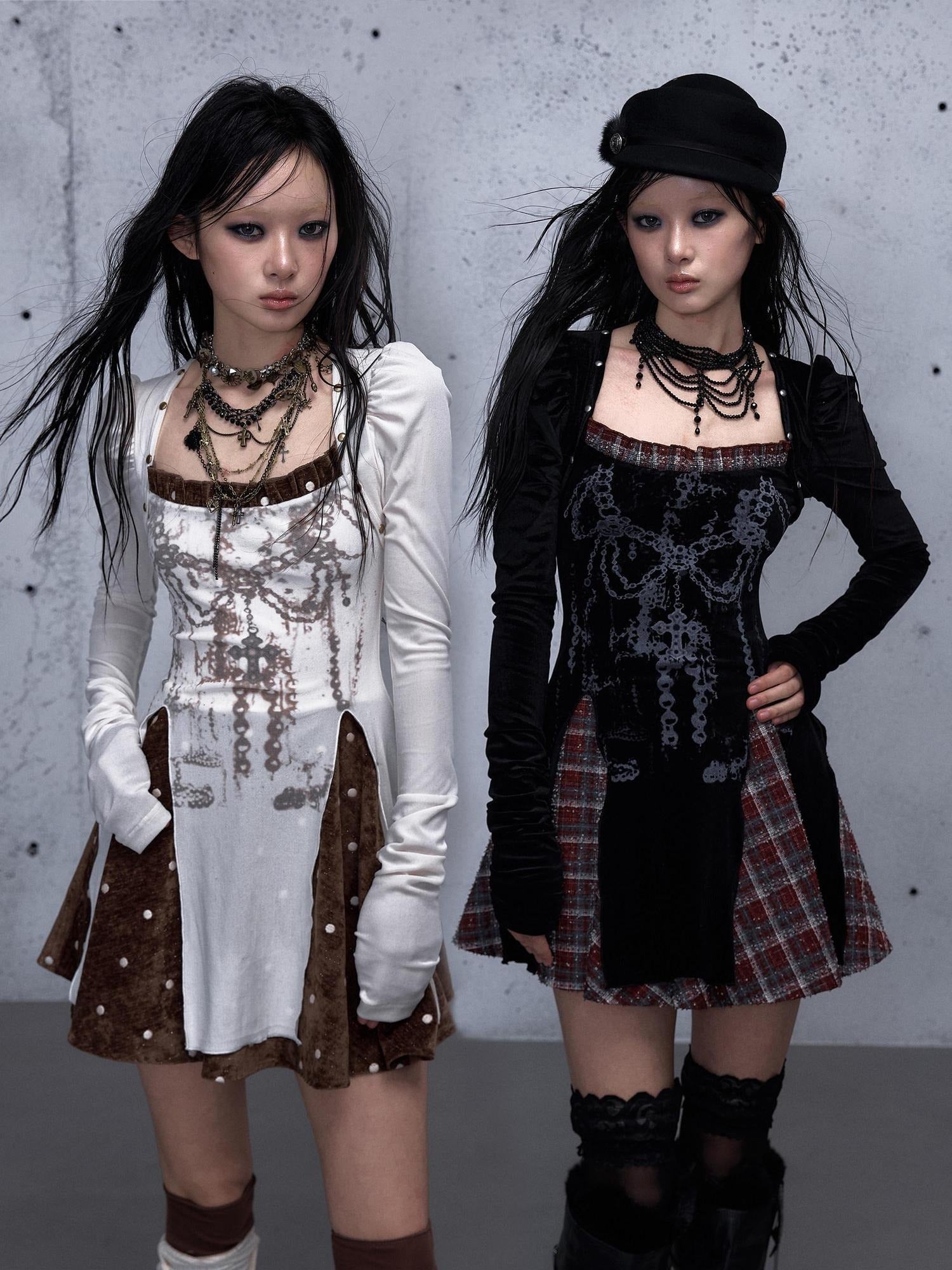 NO ROMANCE Vintage Puff Sleeve Square Neck Slim A Line Citywalk Party Casual Mini Dresses