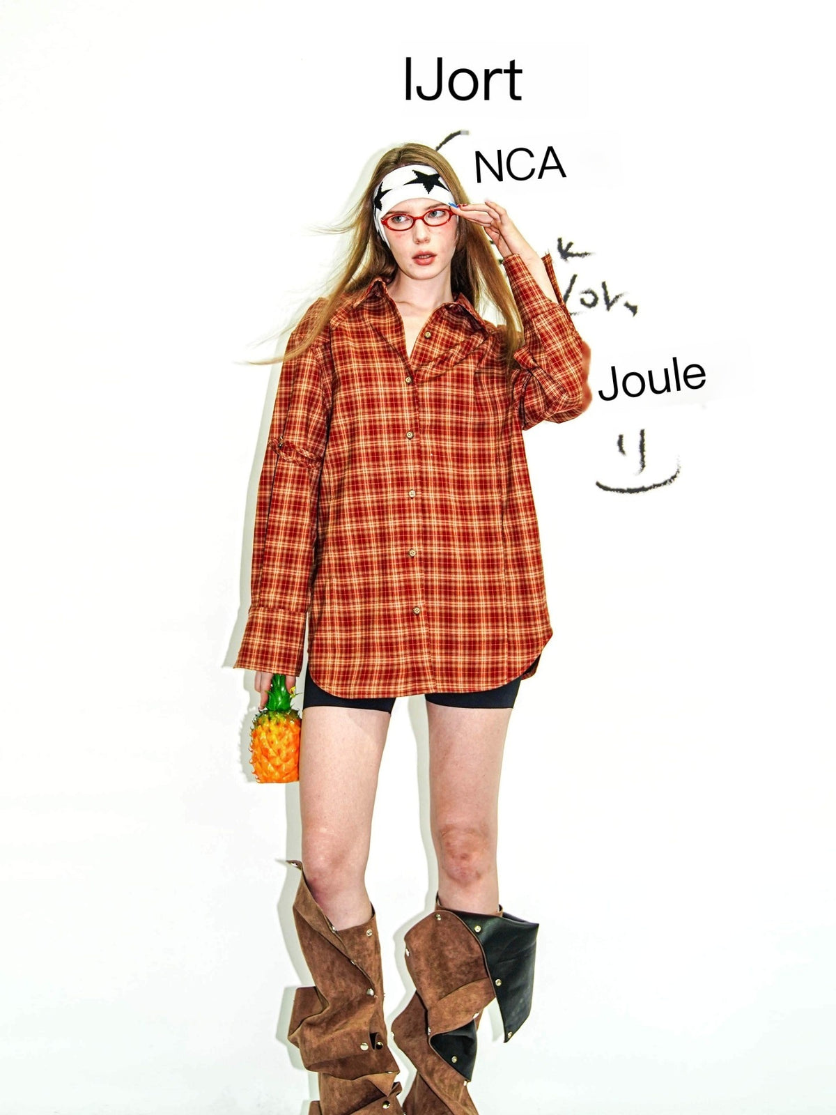 22_doodle_California_Vintage_Red_Plaid_Women's_Polyester_Oversized_Shirts_757669589071_MISSTT