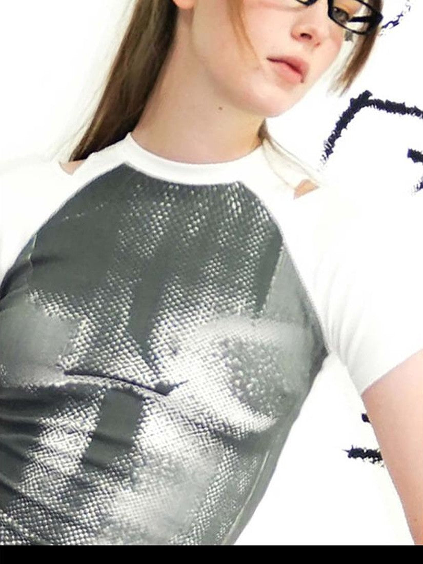 22 doodle Creative Print Streetwear Women's Cotton Slim T-shirts