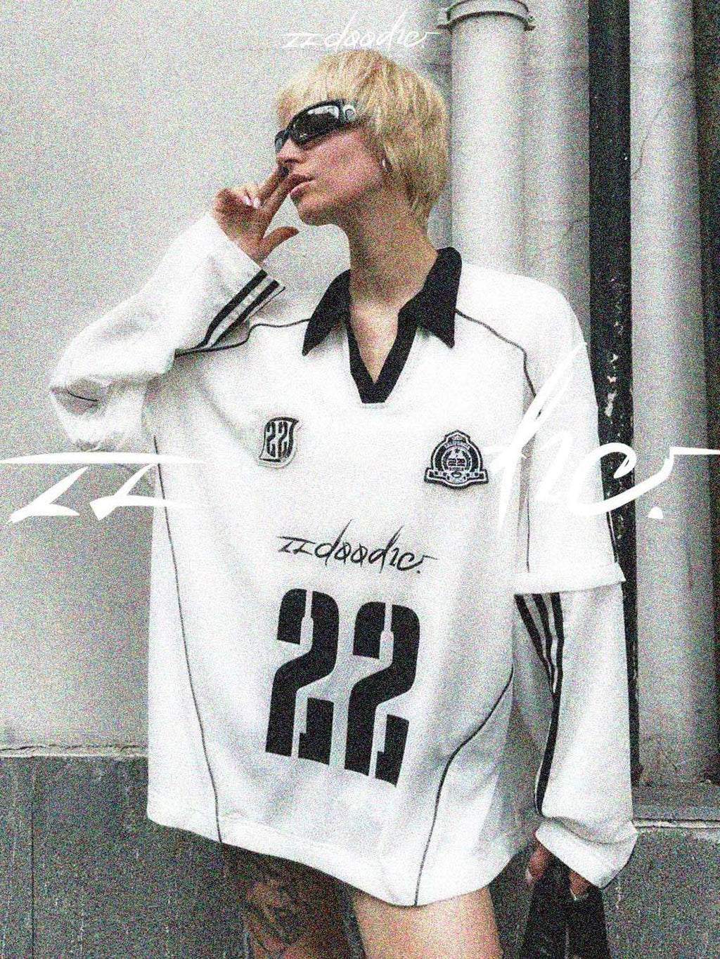 22 doodle Detachable Mesh Quick Dry Text Print Women's Long Sleeve T-shirts