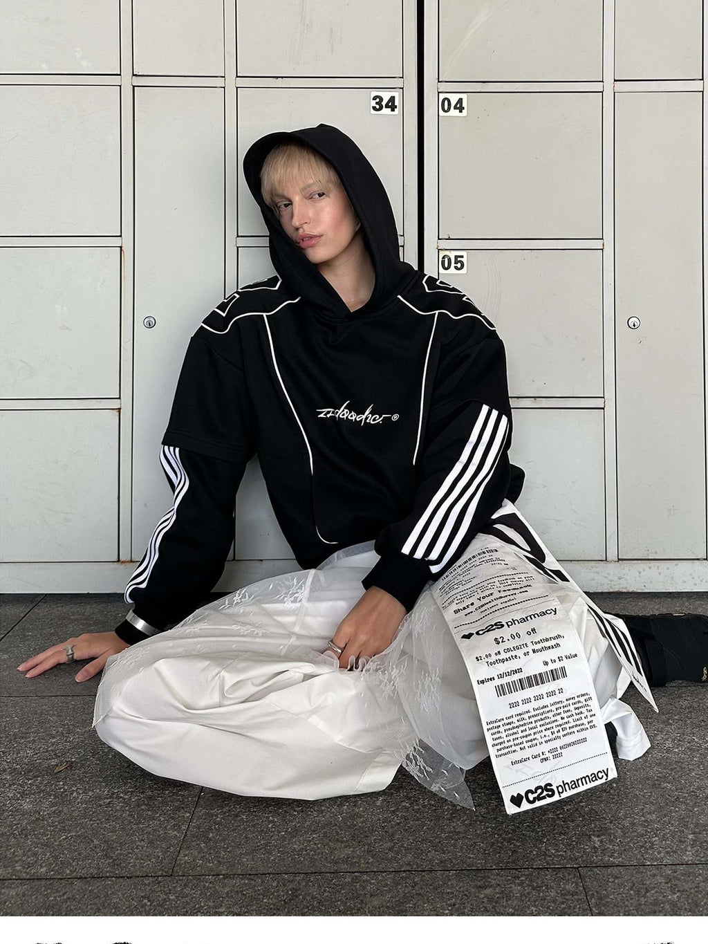 22 doodle Oversized American Street Long Sleeve Pullover Cotton Blend Women's Hoodies