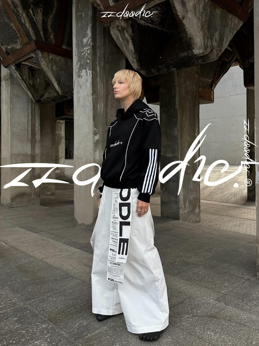22 doodle Oversized American Street Long Sleeve Pullover Cotton Blend Women's Hoodies