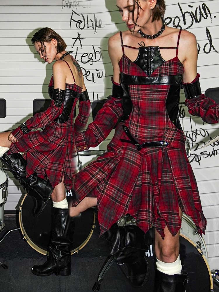 22_doodle_Punk_Ballet_Studded_Plaid_Linen_Patchwork_High_Waist_Women's_Slip_Mini_Dresses_894241823446_MISSTT