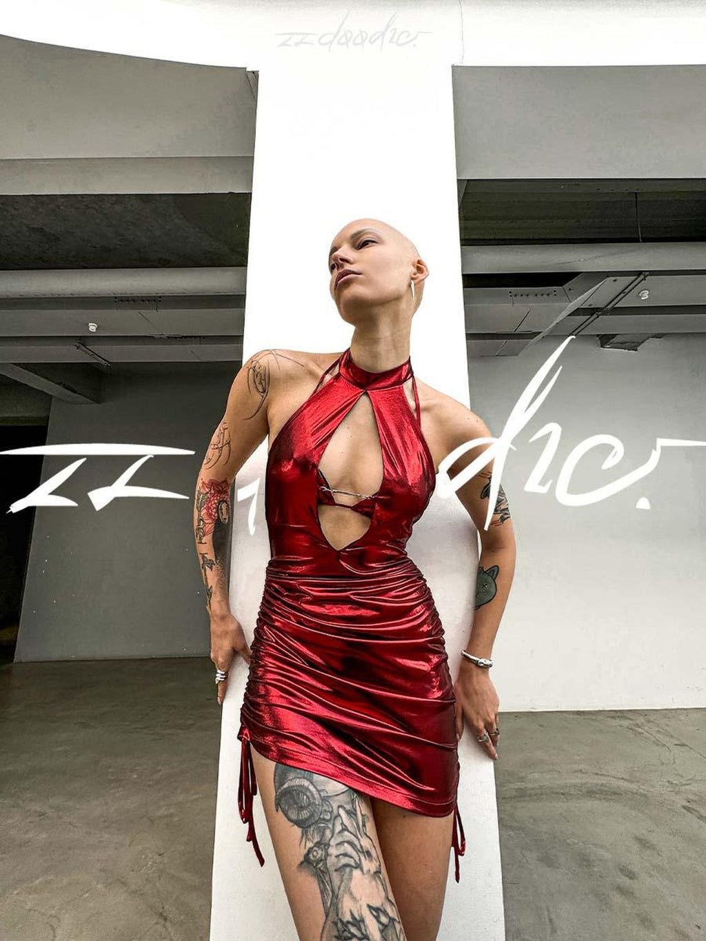 22 doodle Sexy Backless High Waist Bodycon Halter Mini Dresses