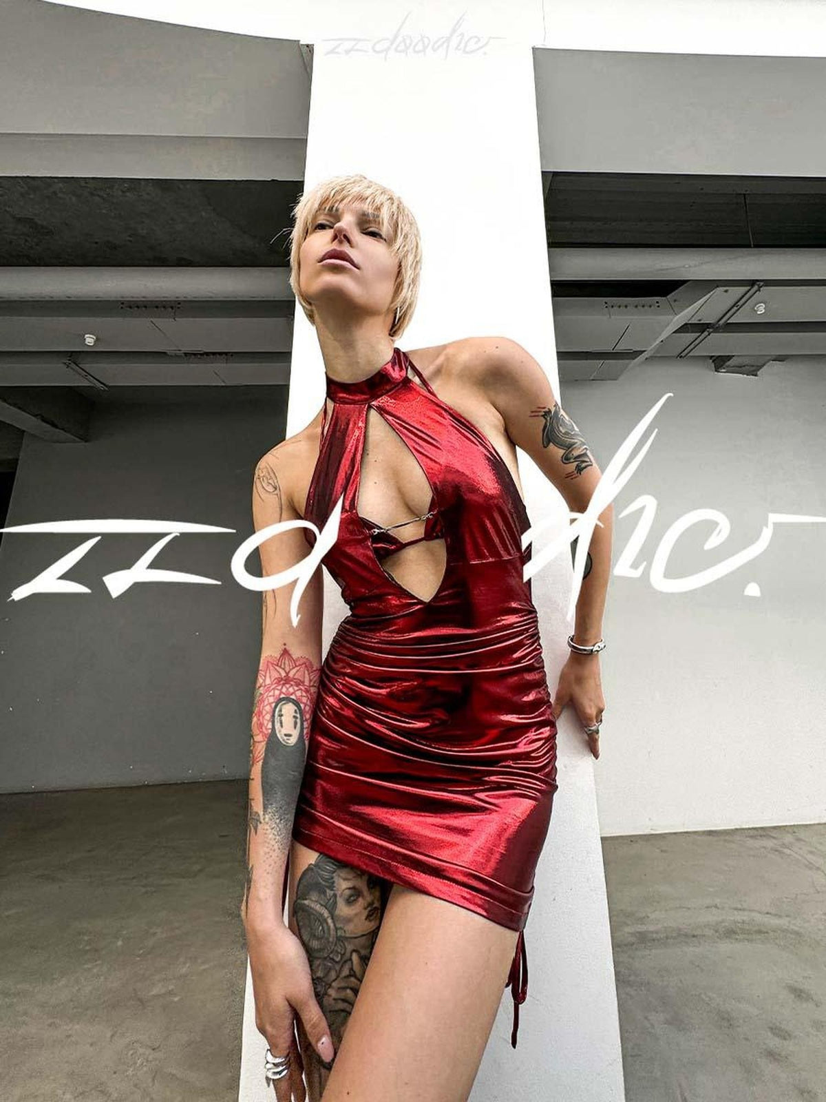 22 doodle Sexy Backless High Waist Bodycon Halter Mini Dresses