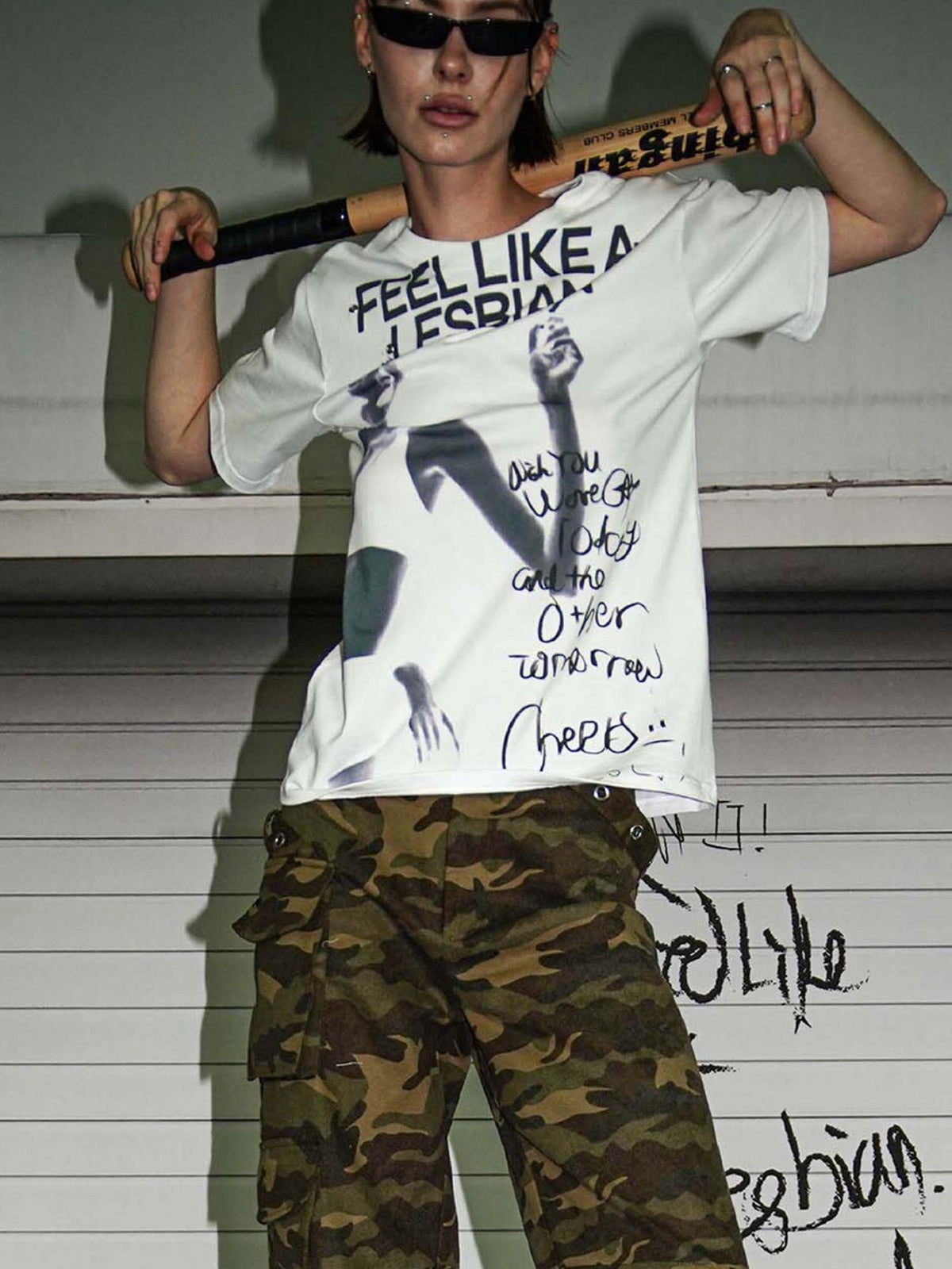 22 doodle Streetwear Letter Print Women's Oversized T-shirts