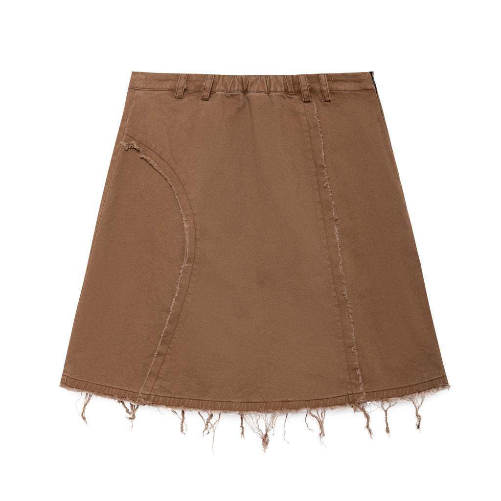 Achihara_Coffee_Brown_Pleated_A_Line_Low_Waist_Women'S_Cotton_Blend_Midi_Skirts_MISSTT